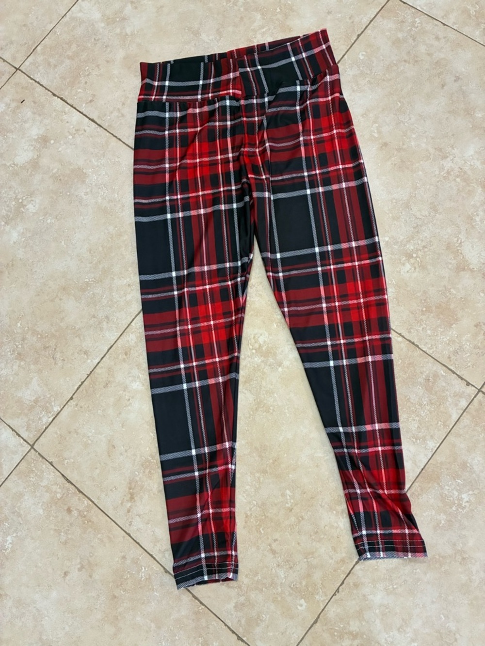 Red Plaid Kids Leggings